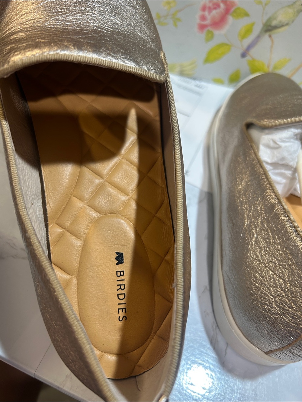 Birdies Metallic Slip-On Women’s Sneakers - Gold - Picture 9 of 10